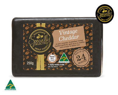 SPECIALLY SELECTED VINTAGE WAX CHEDDAR 250G