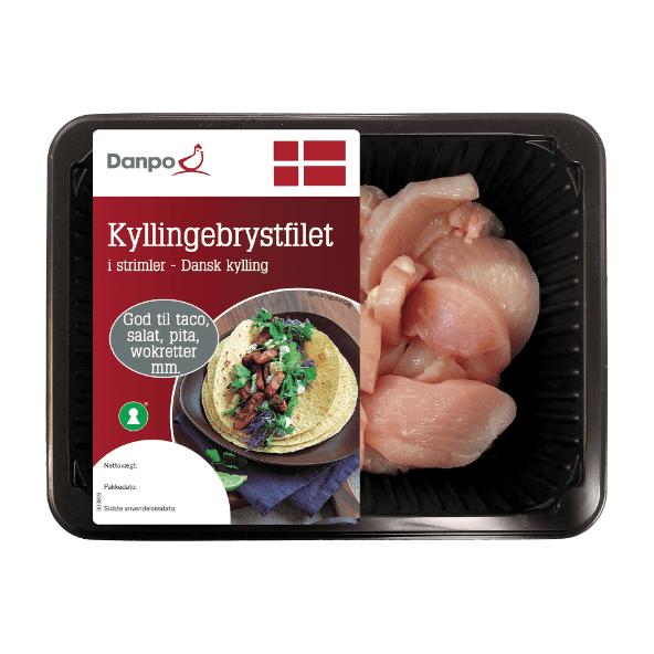 Danske kyllingebrystfileter i strimler