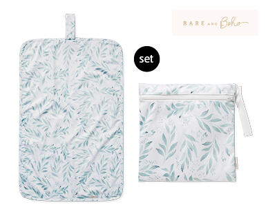 Bare and Boho Swim Nappy and Wet Bag Set or Travel Change Mat and Wet Bag Set