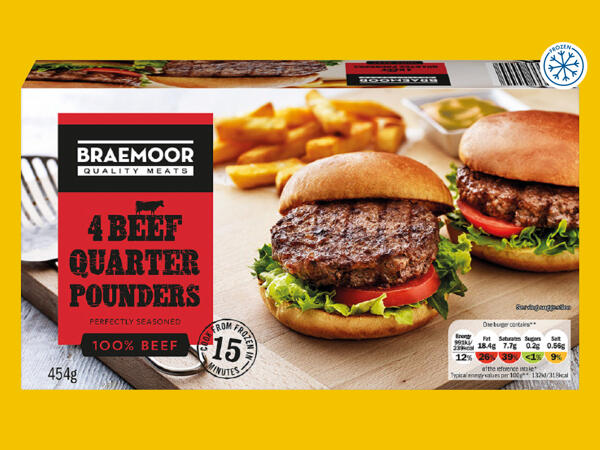 Braemoor 4 Beef Quarter Pounders