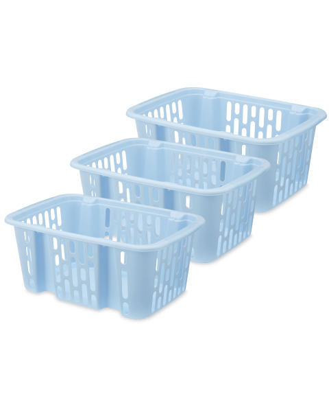 Blue Small Easy Home Basket 3-Pack