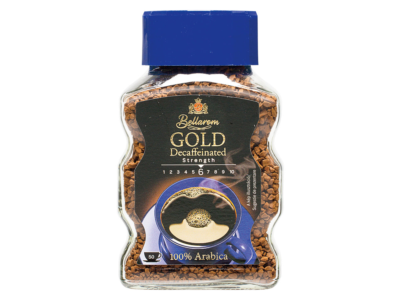 Cafea solubilă Gold decofeinizată