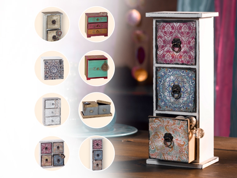 MELINERA(R) Mini Storage Boxes with Tray/Mini Chest of Drawers