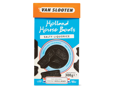 SALTY LIQUORICE HOUSE BOATS OR SWEET LIQUORICE CANAL HOUSES FROM HOLLAND 300G