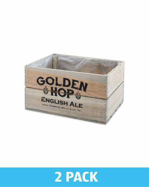 Beer/Ale Wooden Crate Planter 2 Pack