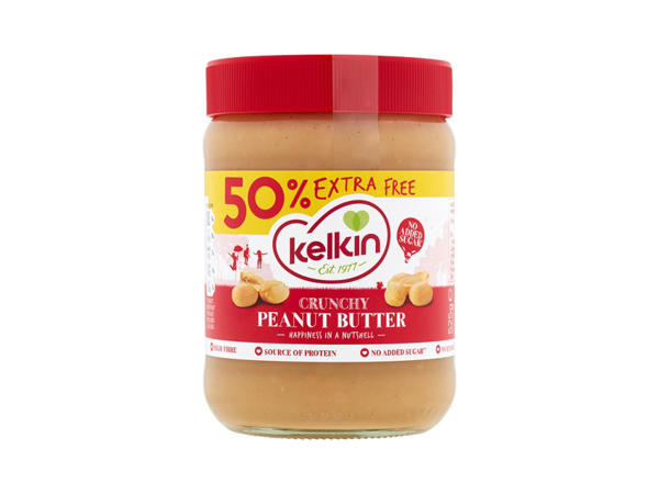 Gluten Free Kelkin Crunchy Peanut Butter 50% Extra Free