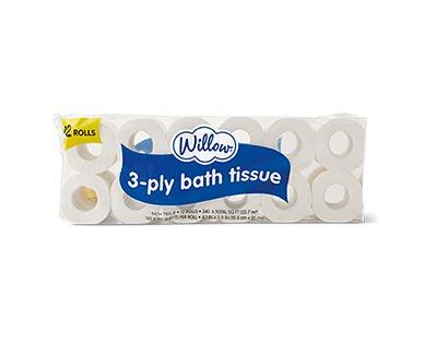 Willow 12 Double Roll 3 Ply Bath Tissue