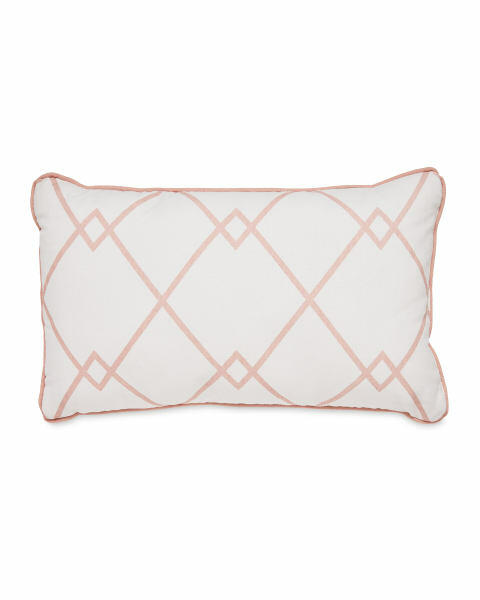 Pink Rectangular Criss Cross Cushion