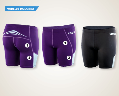 Compression shorts da donna/uomo INOC