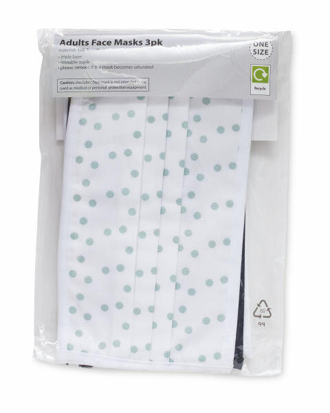 Adult Dotty Face Covering 3 Pack