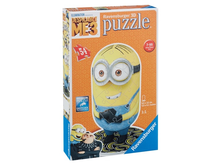 Puzzle Minions, 4 în 1 și 3D, cu licență