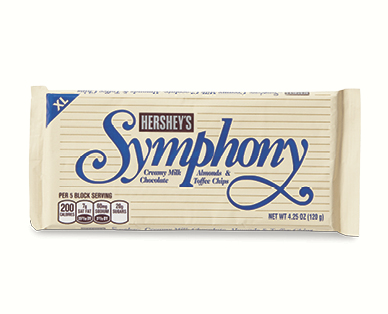 Hershey's Cookies 'n' Creme 113g or Symphony Milk Chocolate with Almonds and Toffee 120g