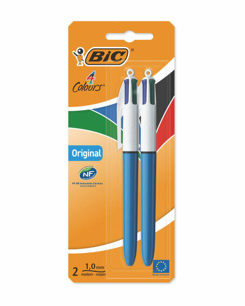 BIC 4 Colour Retractable Pens 2 Pack