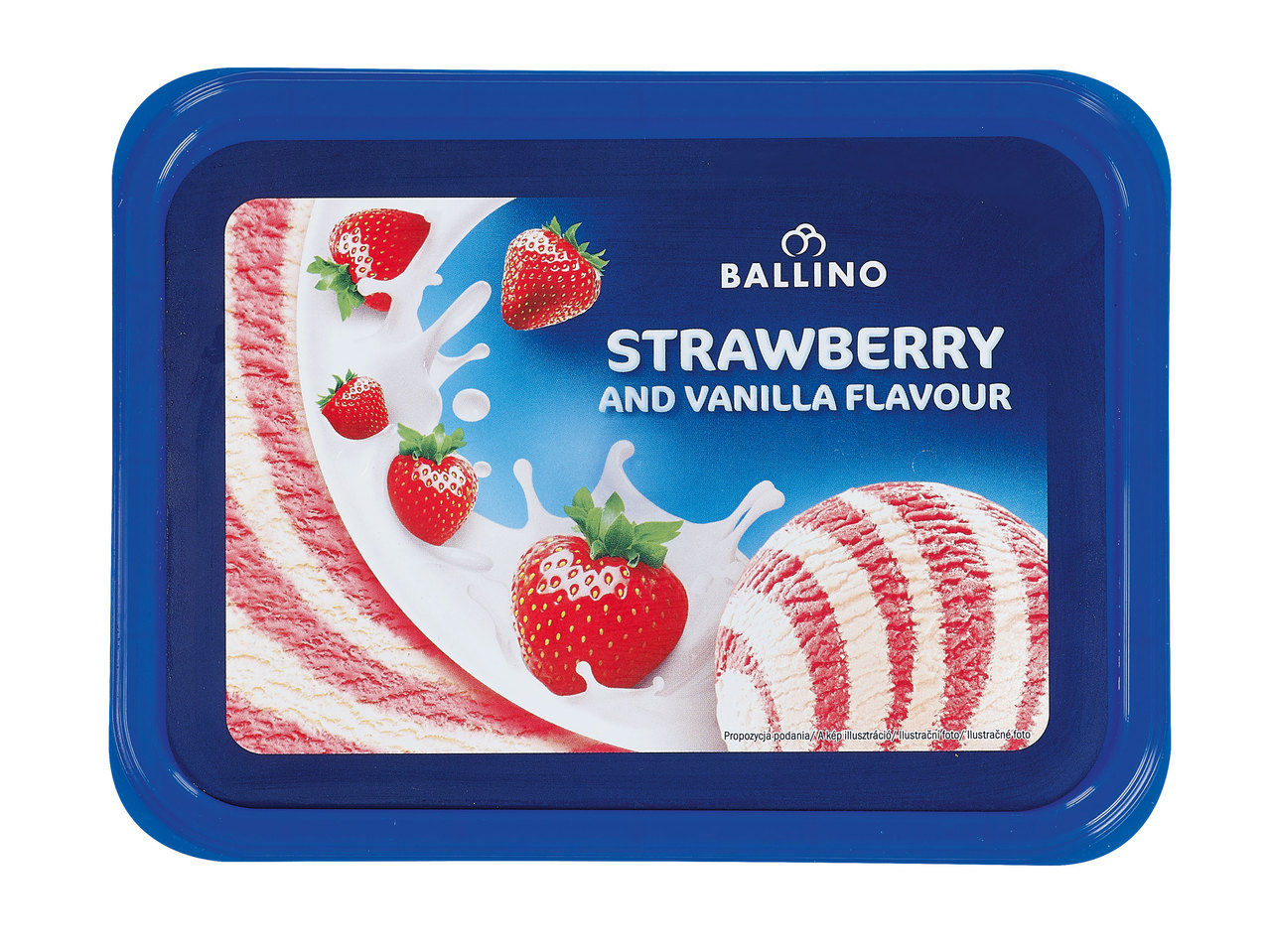 Eis mit Vanille-Erdbeer-Geschmack