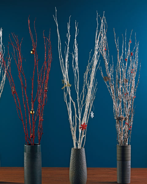 Festive Twigs Red/White/Gold