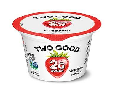 Dannon Two Good Vanilla or Strawberry Low Fat Greek Yogurt
