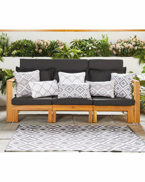 Grey Rectangular Aztec Cushion