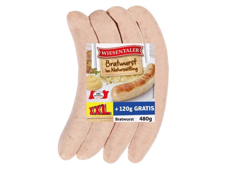 WIESENTALER Bratwurst 360 g + 120 g gratis