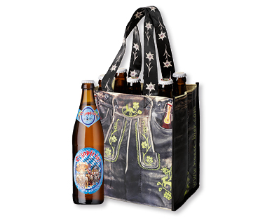 Bière de fête bavaroise avec un sac HÖSS