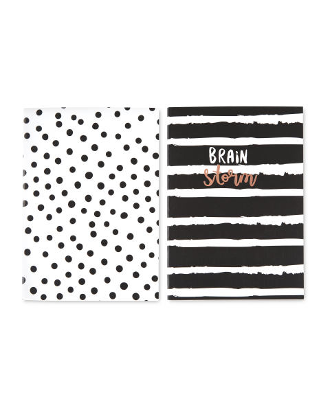 A5 Notebook Black/White 2-Pack