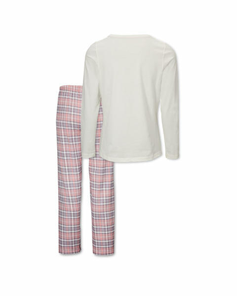 Avenue Ladies' White/Check Pyjamas