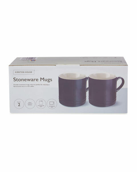 Black Stoneware Mugs 2 Pack