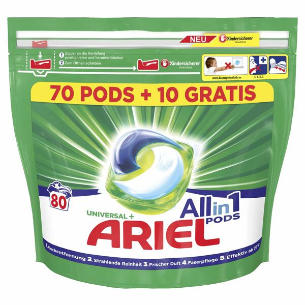 ARIEL Waschmittel All-in-1 PODS Universal 70 + 10 WL*