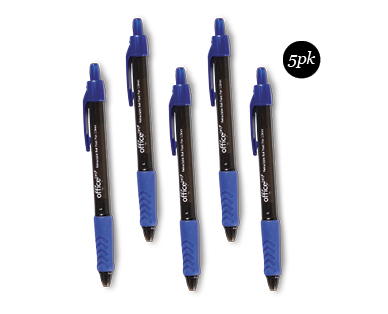 Retractable Ballpoint Pens 5pk