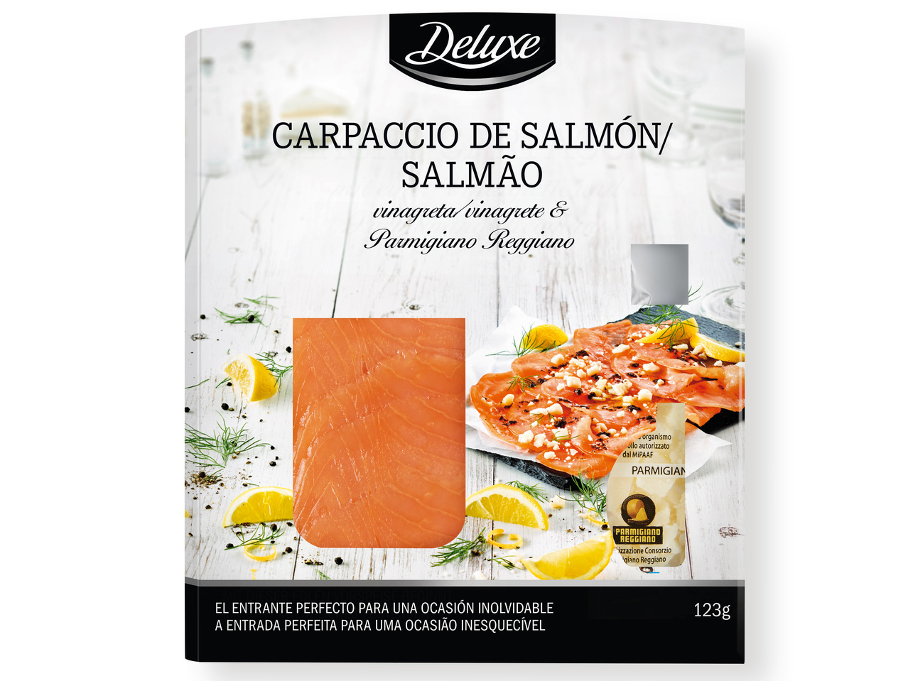 "Deluxe" Carpaccio de salmón