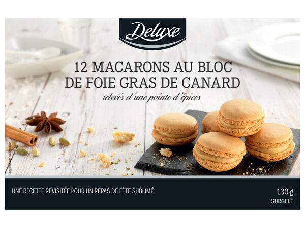 12 macarons au bloc de foie gras de canard