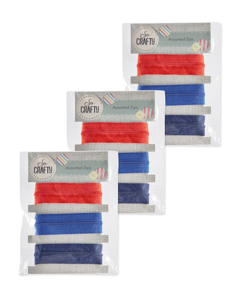 Blue/Red Zips 3 x 3 Pack