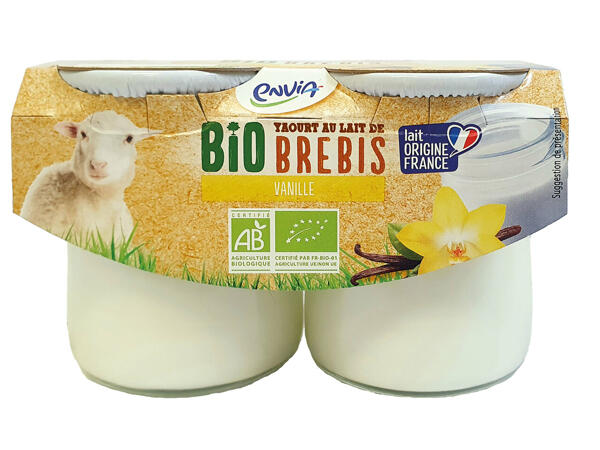2 yaourts vanille au lait de brebis Bio