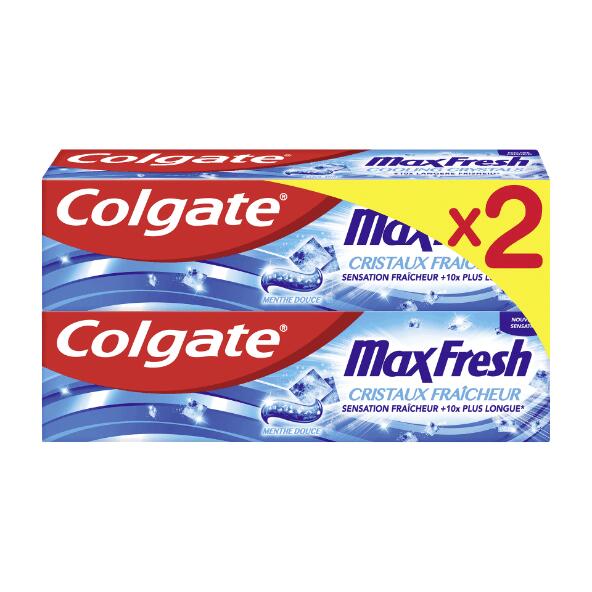 Lot de 2 dentifrices max fresh ou max white