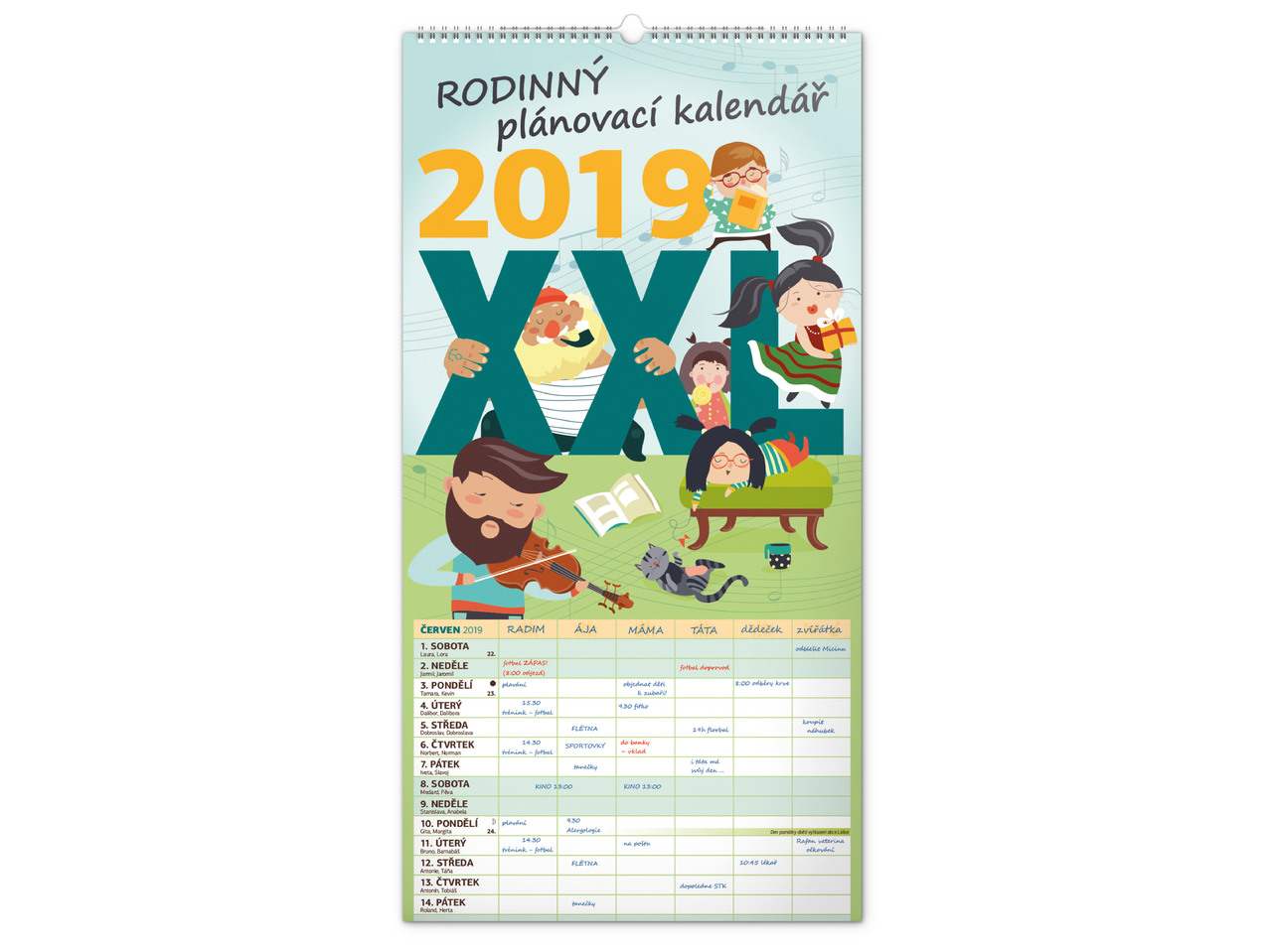Rodinný plánovací kalendář XXL