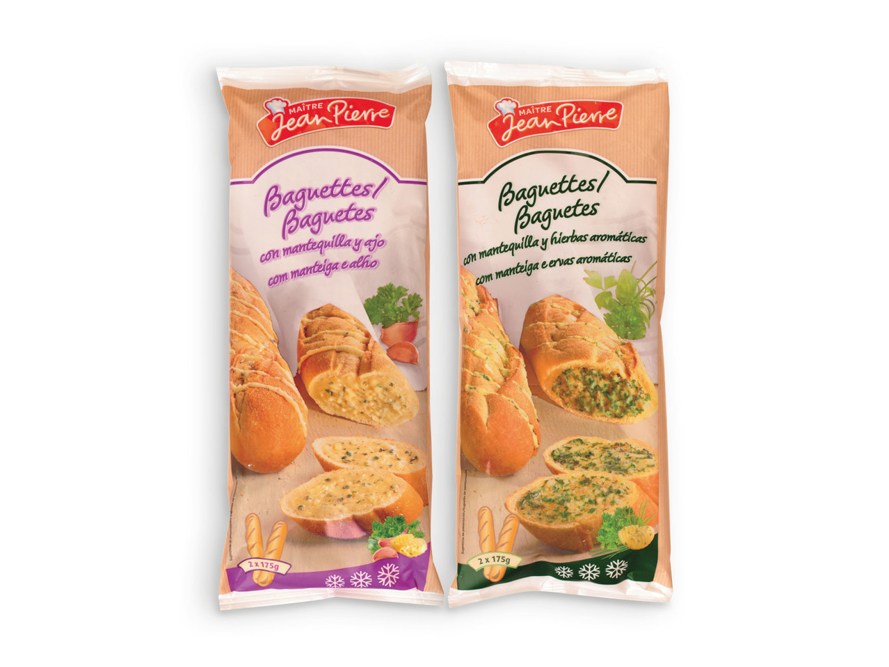 MAÎTRE JEAN PIERRE(R) Baguetes com Manteiga de Alho / Ervas Aromáticas