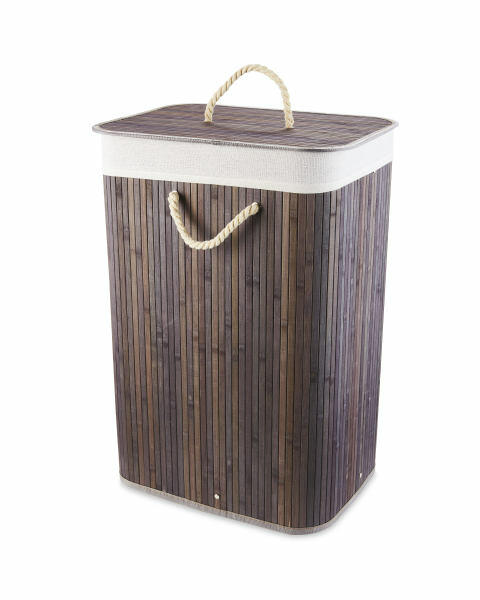 Dark Grey Bamboo Laundry Basket