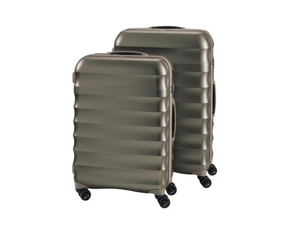 Polycarbonate Suitcase Set, 2 pieces, Anthracite/Gold
