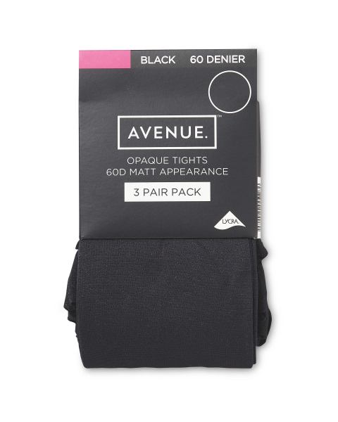 Avenue Black 60 Denier Tights 3 Pack