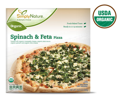SimplyNature Organic Spinach & Feta or Vegetable Pizza