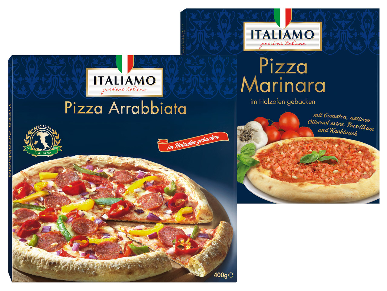 ITALIAMO Pizza Arrabbiata oder Marinara