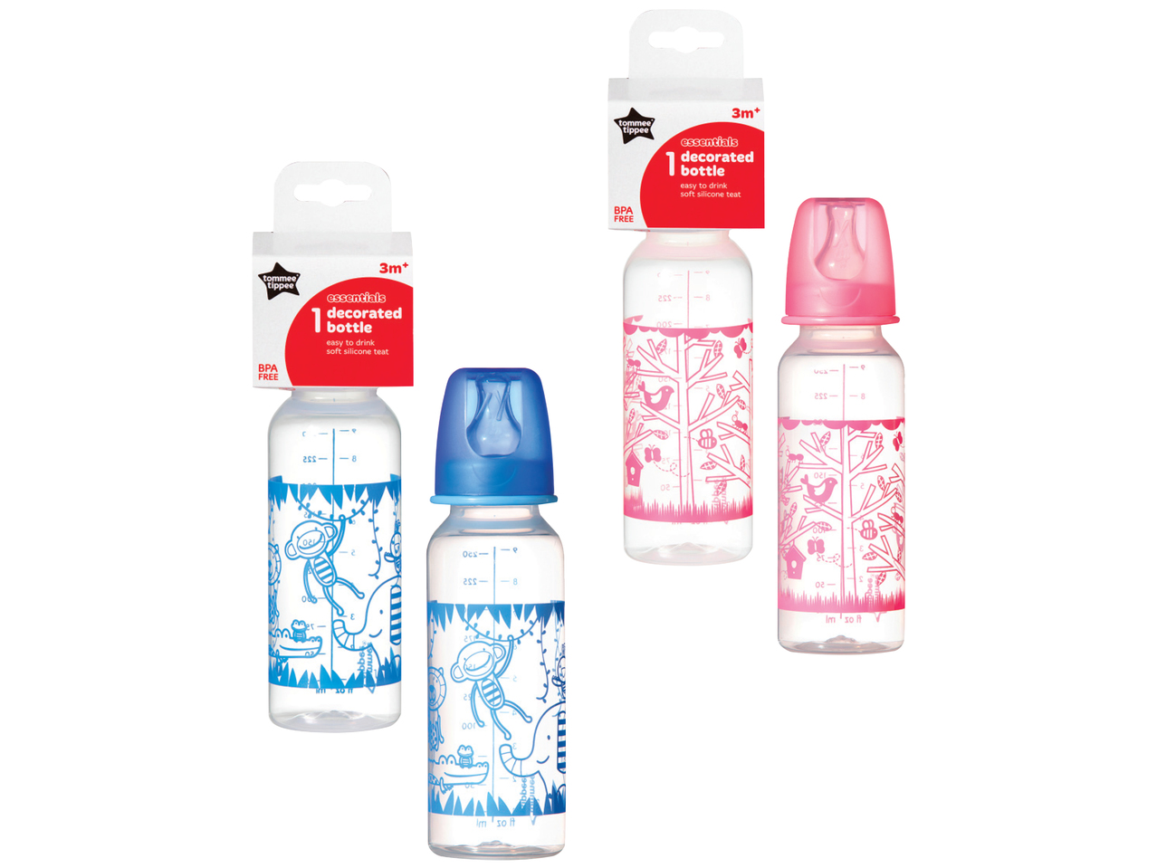 TOMMEE TIPPEE(R) Essentials Decorated Twin Bottles