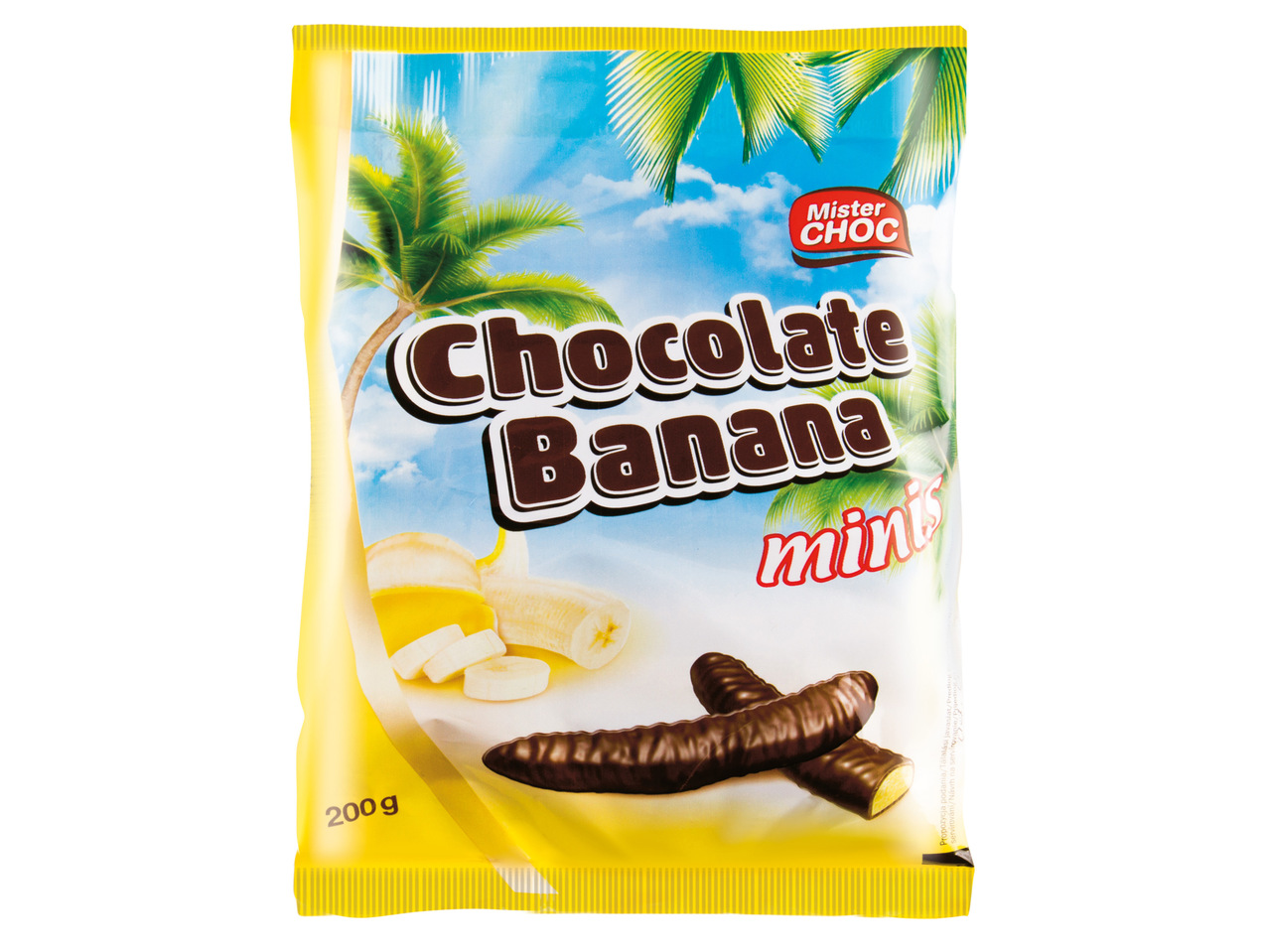 Mini banane spumă învelite în ciocolată