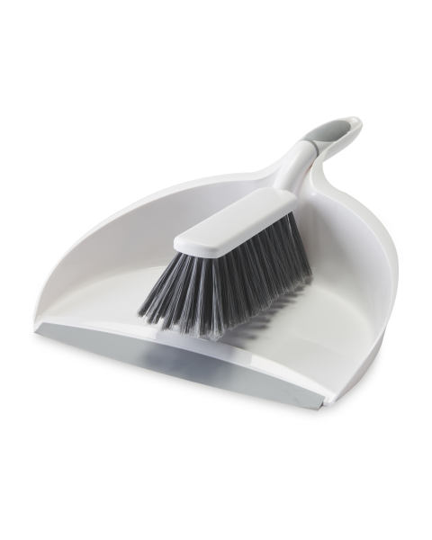 Easy Home White Dustpan & Brush
