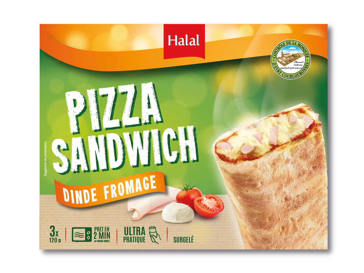 Pizza sandwich halal dinde et fromage1