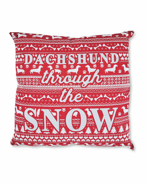 Dachshund Through The Snow Cushion