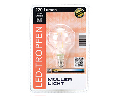 MÜLLER-LICHT LED-Design-Glasserie, Birne/ Kerze/Tropfen, nicht dimmbar