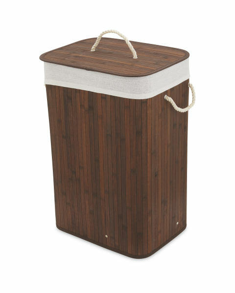 Brown Bamboo Laundry Basket