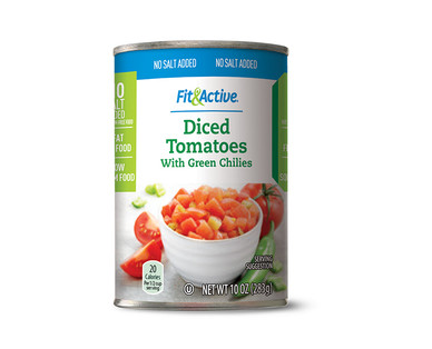 Fit & Active No Salt Added Diced Tomatoes With Green Chiles