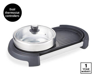 2-in-1 Electric Grill with Hot Pot