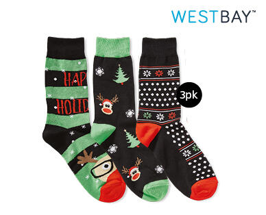 Men's Christmas Socks 3pk